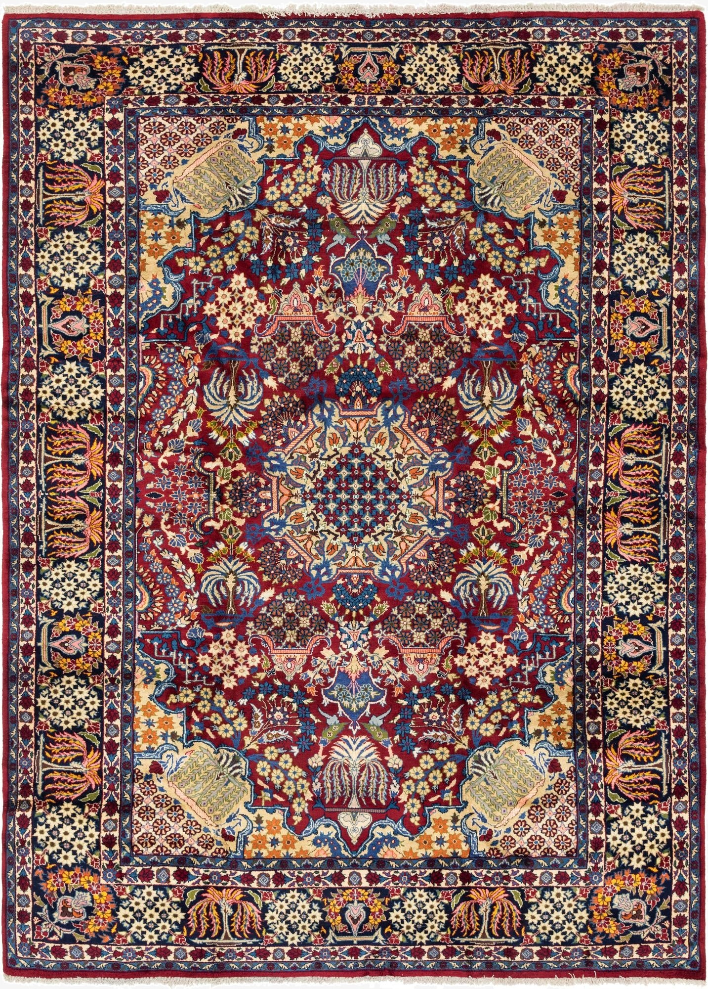9' 10 x 13' 3  Hand Knotted Isfahan Persian Wool Rug