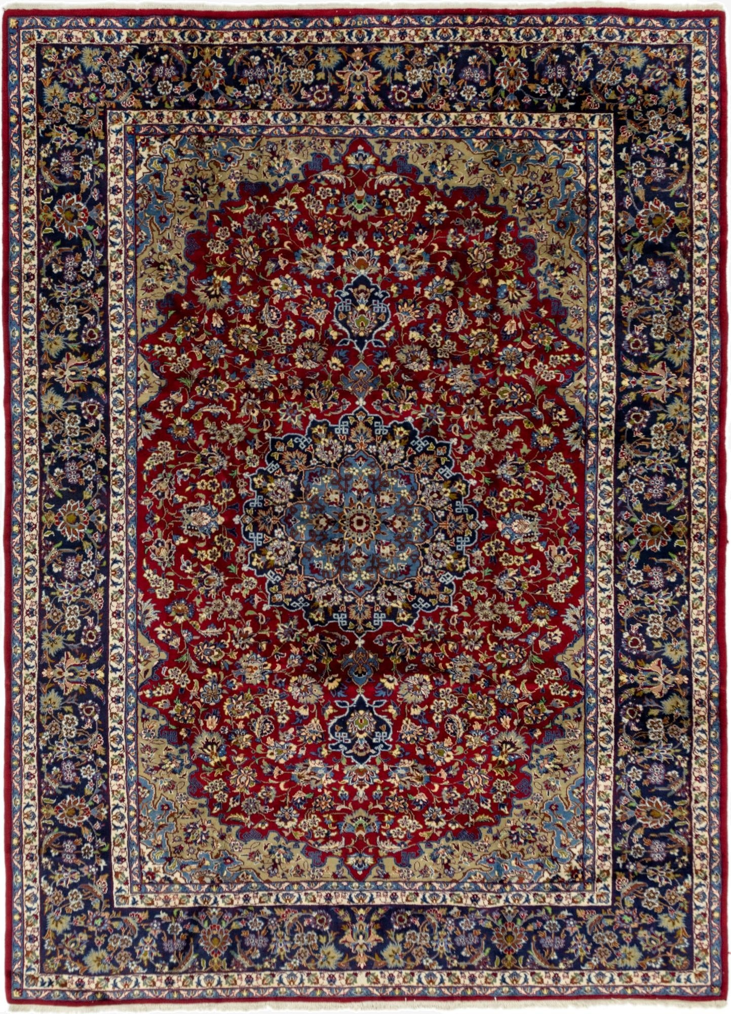 9' 6 x 13' 2  Hand Knotted Isfahan Persian Wool Rug