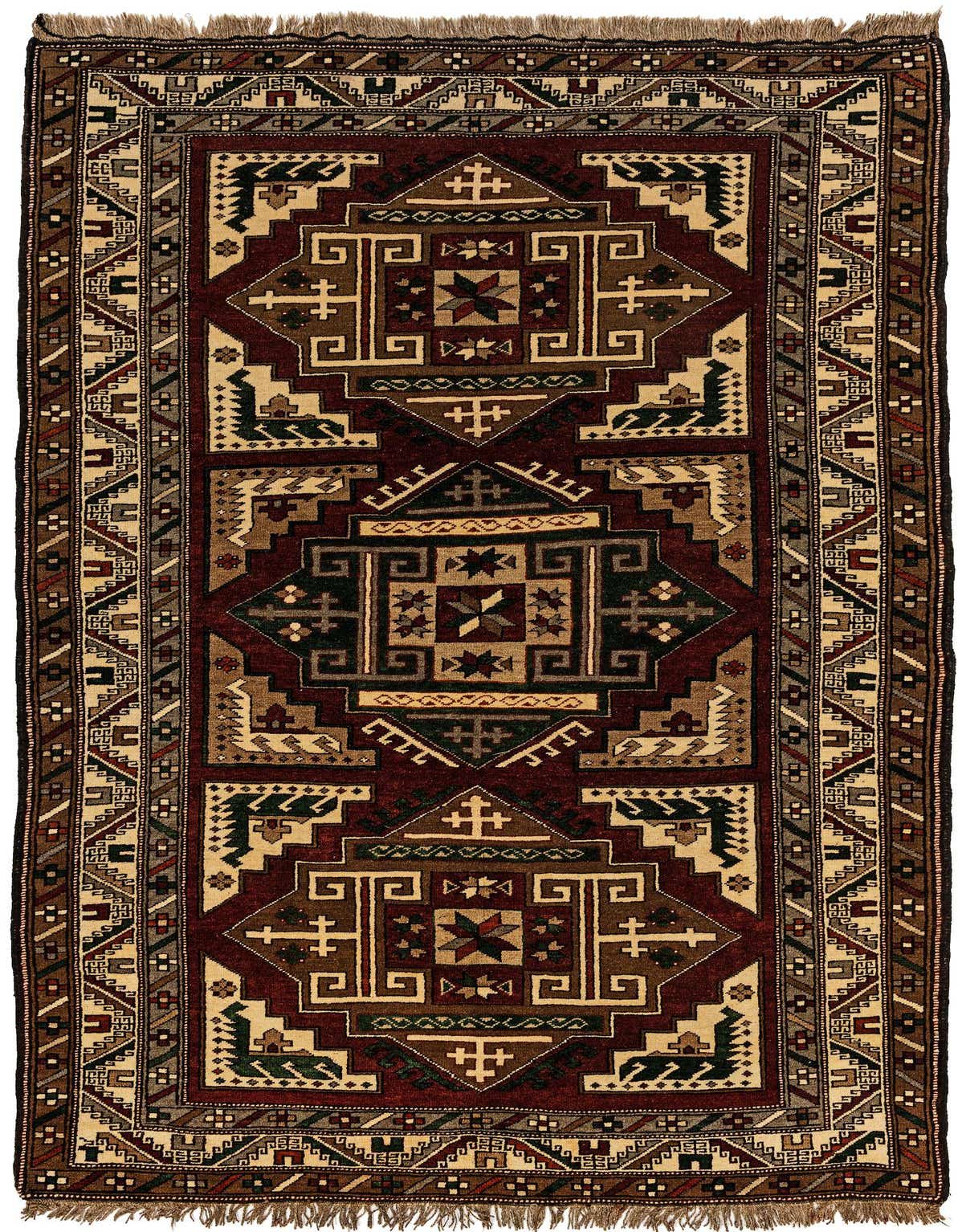 4' 9 x 7' 8 Hand Knotted Kars Wool Rug