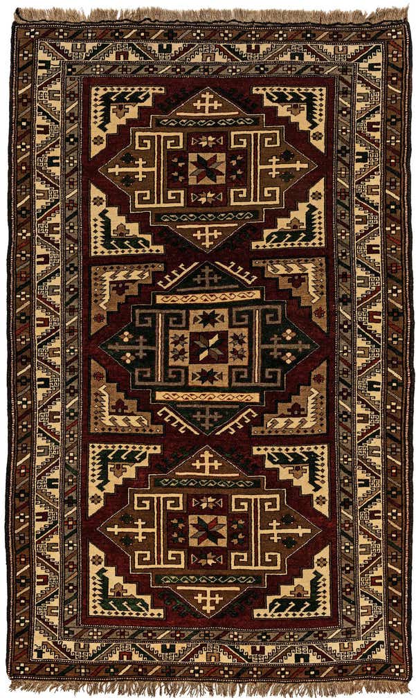 4' 9 x 7' 8 Hand Knotted Kars Wool Rug