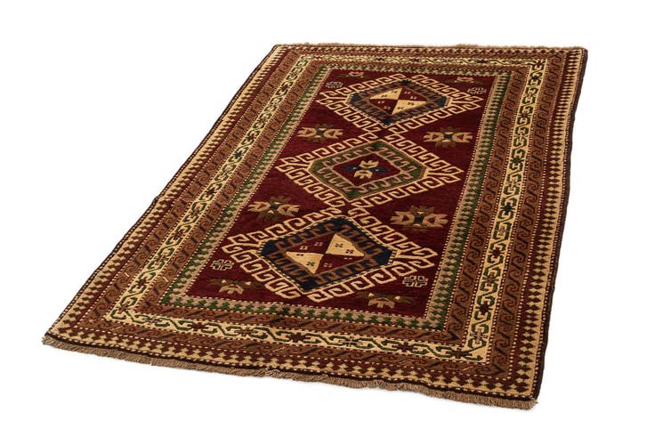 Detail image of 4' 1 x 6' 3 Hand Knotted Kars Wool Rug