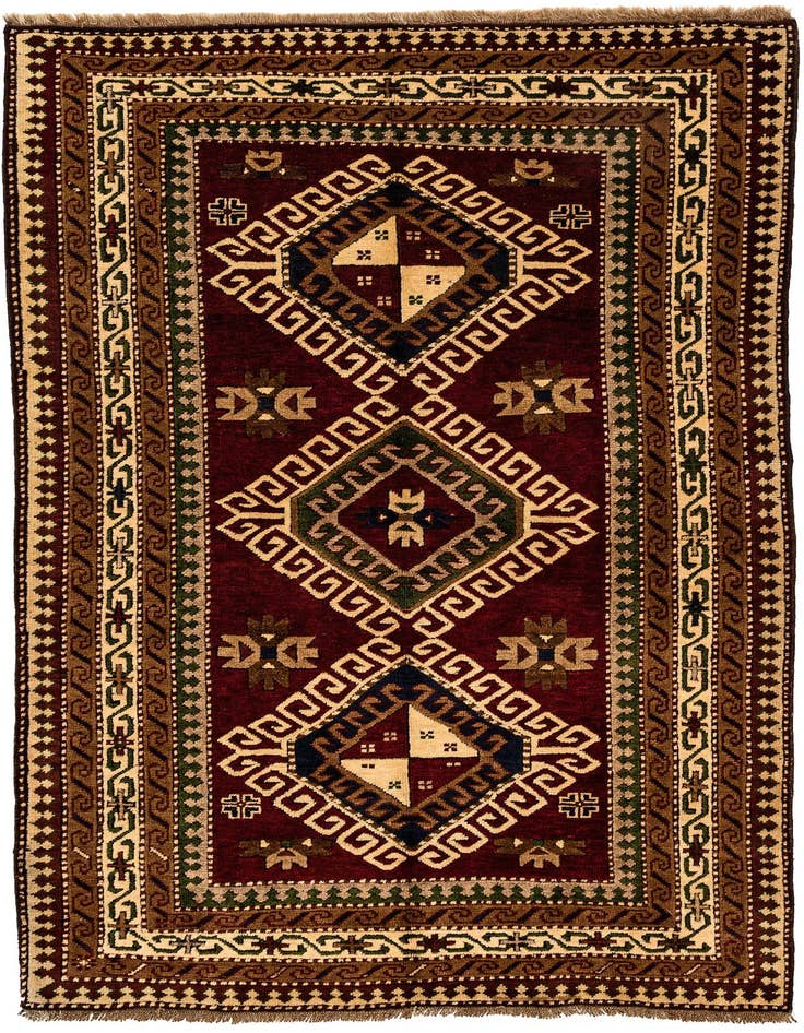 Detail image of 4' 1 x 6' 3 Hand Knotted Kars Wool Rug