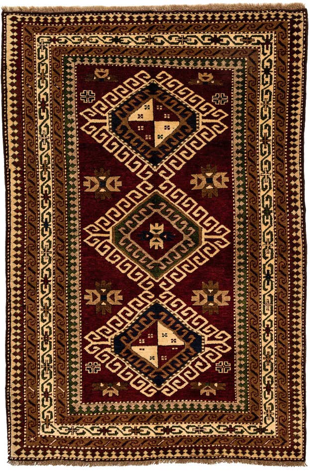 Detail image of 4' 1 x 6' 3 Hand Knotted Kars Wool Rug