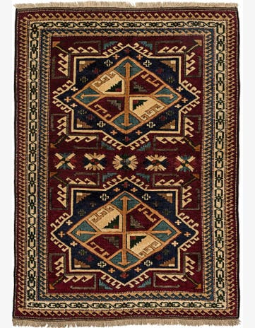 4' x 5' 7 Hand Knotted Kars Wool Rug