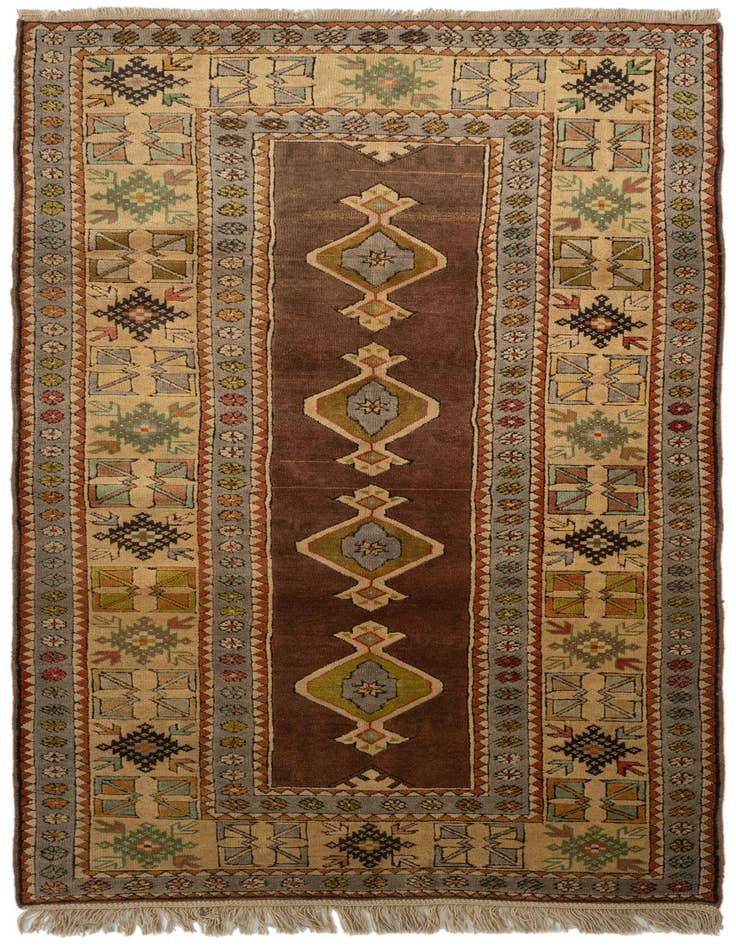 Detail image of 3' 9 x 6' 9 Hand Knotted Kars Oriental Wool Rug
