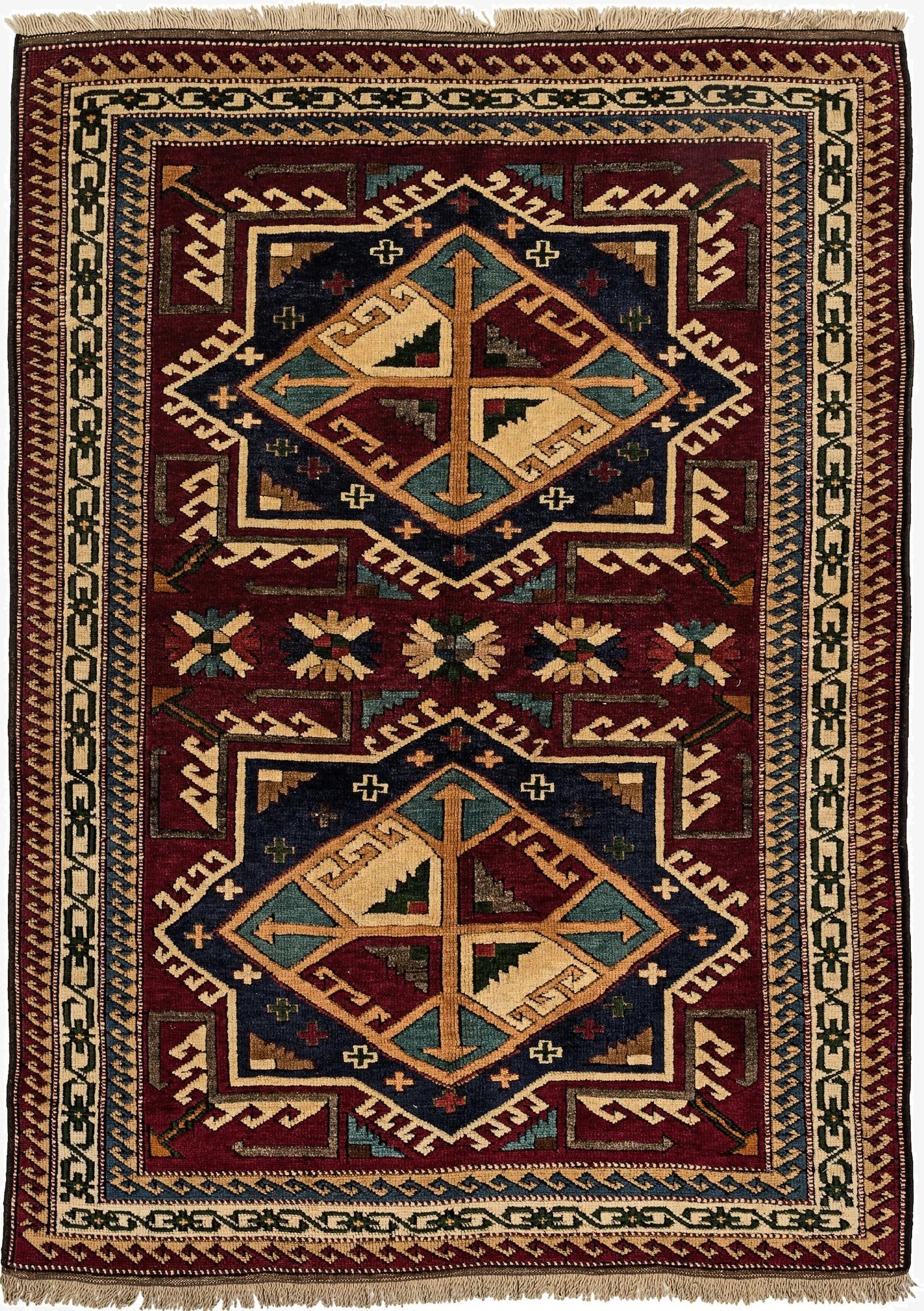 4' x 5' 7  Hand Knotted Kars Wool Rug