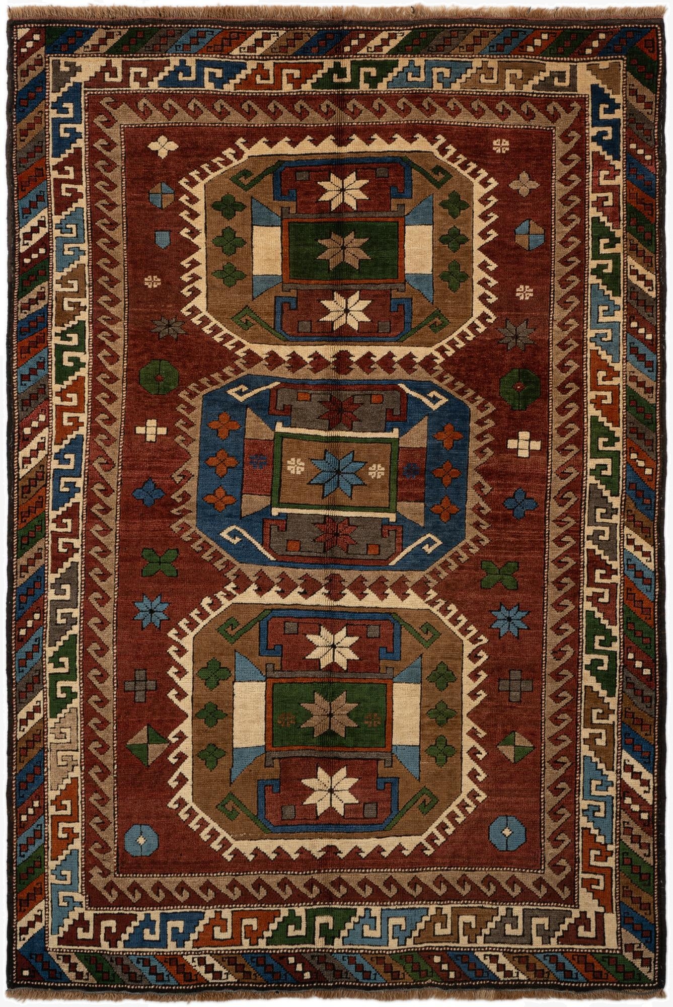 4' 7 x 6' 10  Hand Knotted Kars Wool Rug