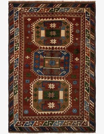 4' 7 x 6' 10 Hand Knotted Kars Wool Rug