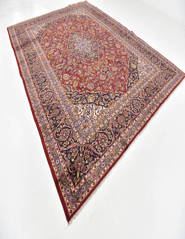 Detail image of 10' 2 x 13'  Hand Knotted Kashan Persian Wool Rug