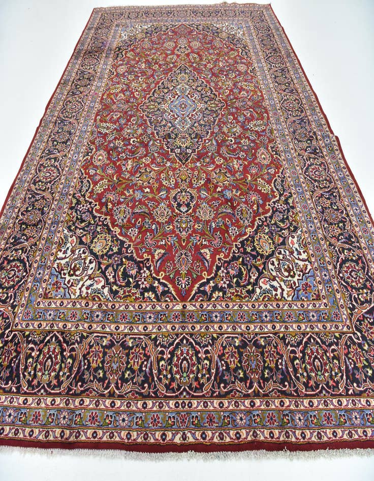 Detail image of 10' 2 x 13'  Hand Knotted Kashan Persian Wool Rug