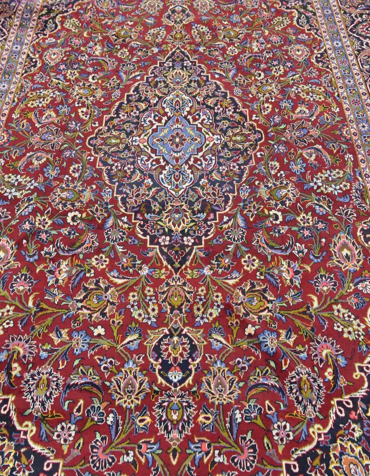 Detail image of 10' 2 x 13'  Hand Knotted Kashan Persian Wool Rug