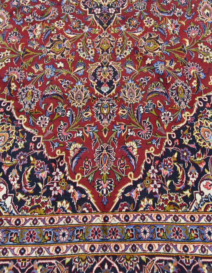 Detail image of 10' 2 x 13'  Hand Knotted Kashan Persian Wool Rug