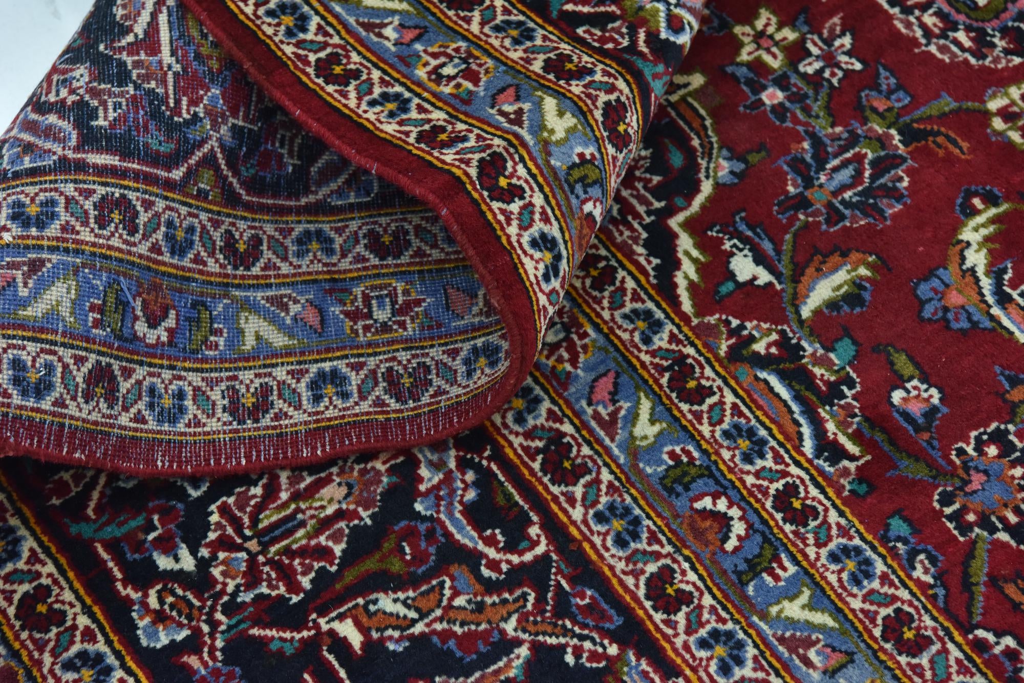 9' 9 x 13' 3 Hand Knotted Kashan Persian Wool Rug