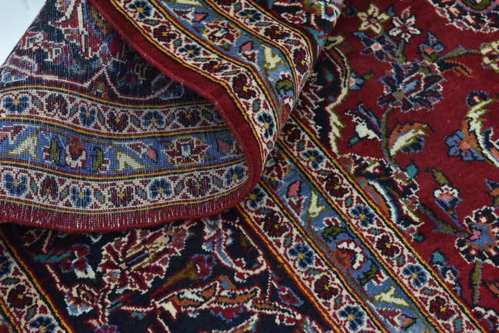 9' 9 x 13' 3 Hand Knotted Kashan Persian Wool Rug
