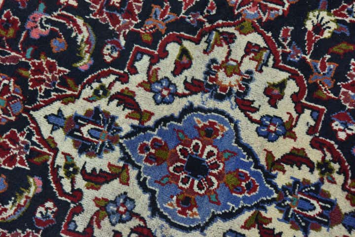 9' 9 x 13' 3 Hand Knotted Kashan Persian Wool Rug