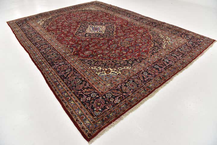 9' 9 x 13' 3 Hand Knotted Kashan Persian Wool Rug