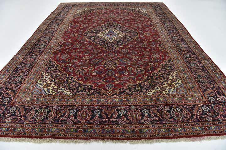 9' 9 x 13' 3 Hand Knotted Kashan Persian Wool Rug