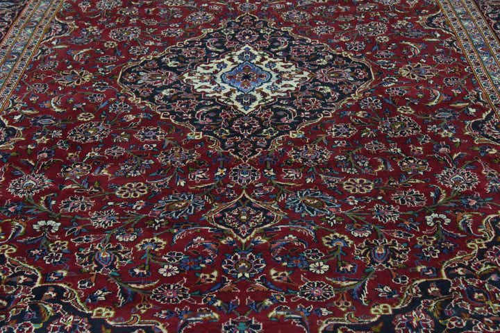 9' 9 x 13' 3 Hand Knotted Kashan Persian Wool Rug