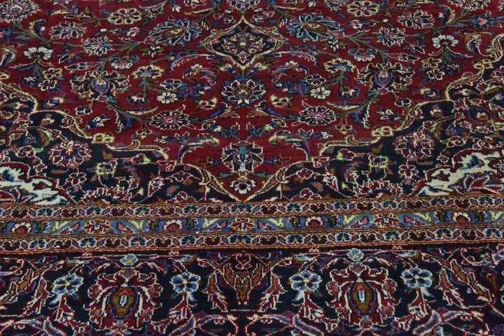 9' 9 x 13' 3 Hand Knotted Kashan Persian Wool Rug
