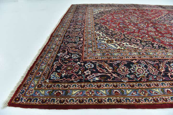 9' 9 x 13' 3 Hand Knotted Kashan Persian Wool Rug