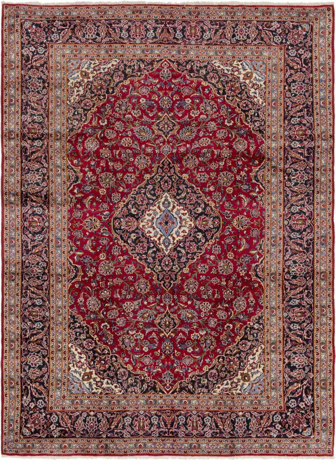 Detail image of 9' 9 x 13' 3 Hand Knotted Kashan Persian Wool Rug