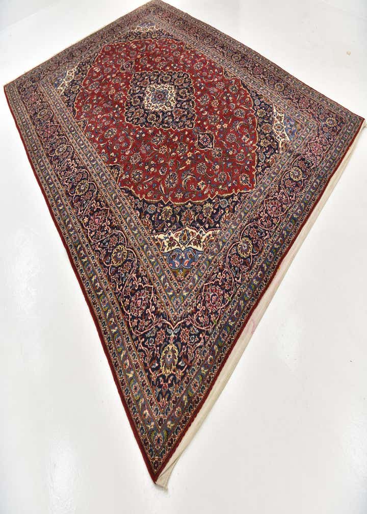 9' 9 x 13' 5 Hand Knotted Kashan Persian Wool Rug