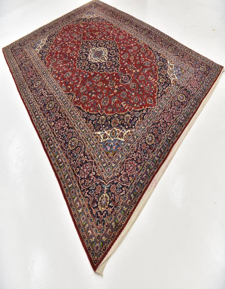 Detail image of 9' 9 x 13' 5 Hand Knotted Kashan Persian Wool Rug