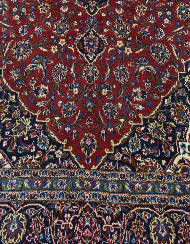 Detail image of 9' 9 x 13' 5 Hand Knotted Kashan Persian Wool Rug