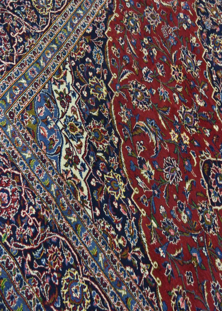 9' 9 x 13' 5 Hand Knotted Kashan Persian Wool Rug