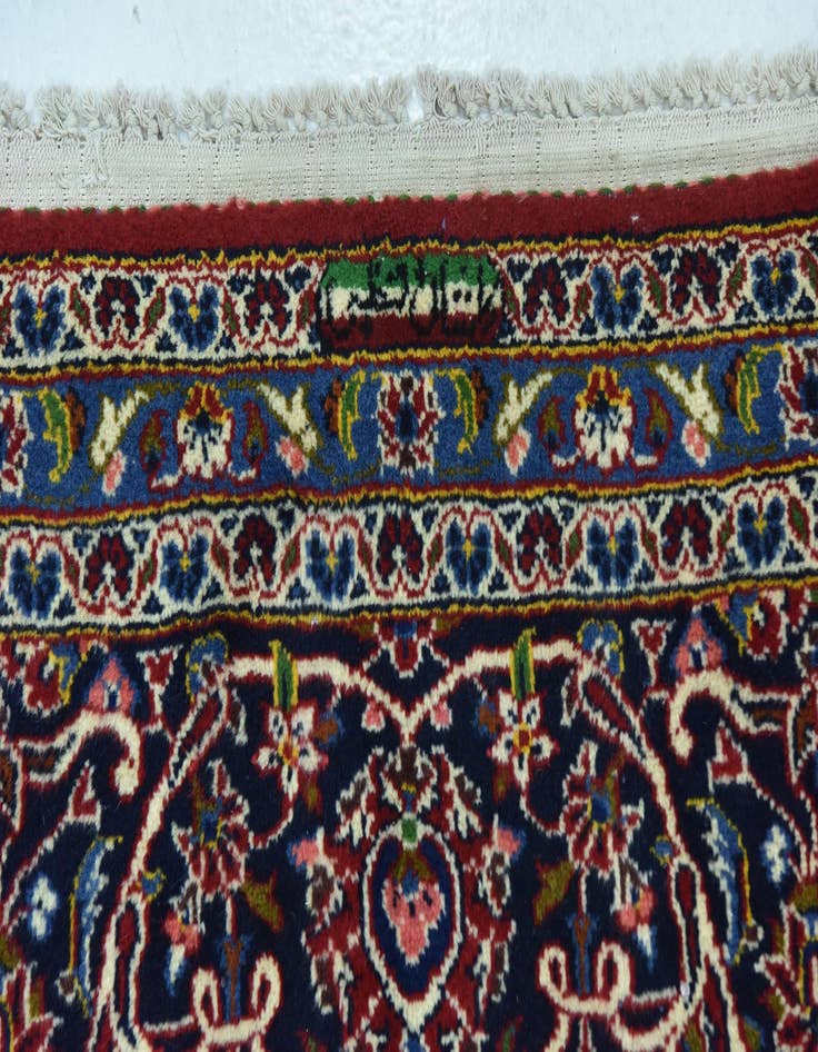 Detail image of 9' 9 x 13' 5 Hand Knotted Kashan Persian Wool Rug