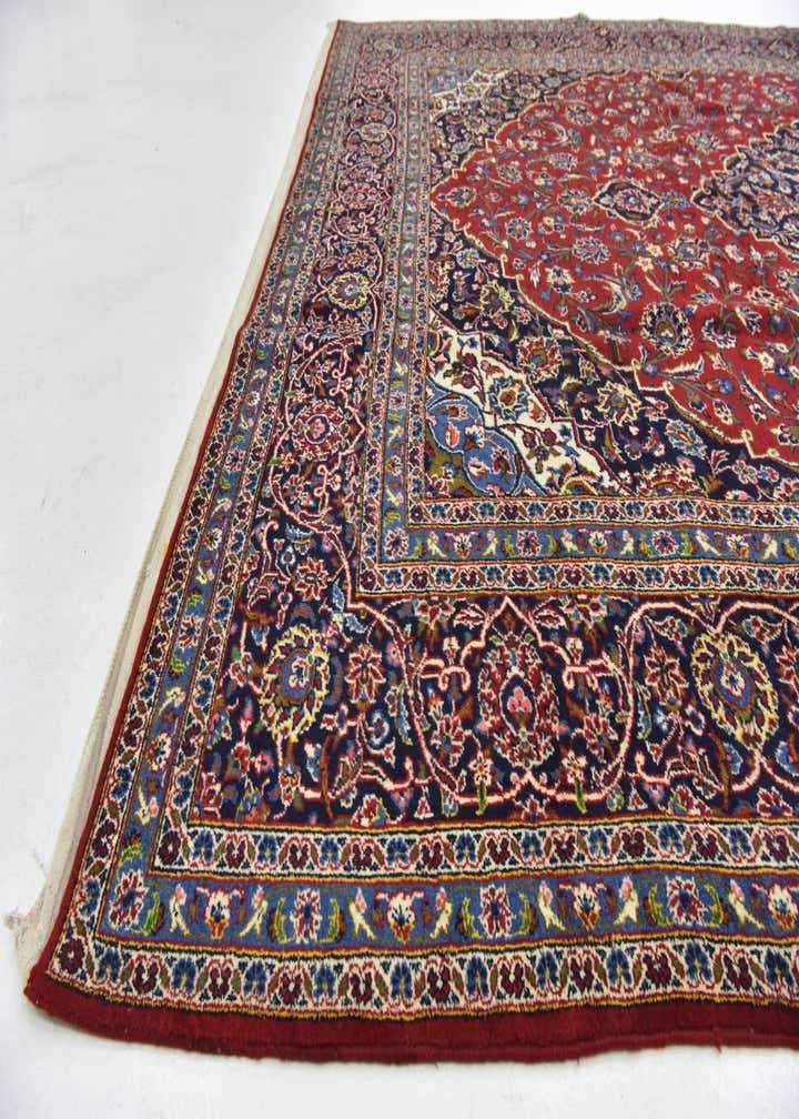 9' 9 x 13' 5 Hand Knotted Kashan Persian Wool Rug