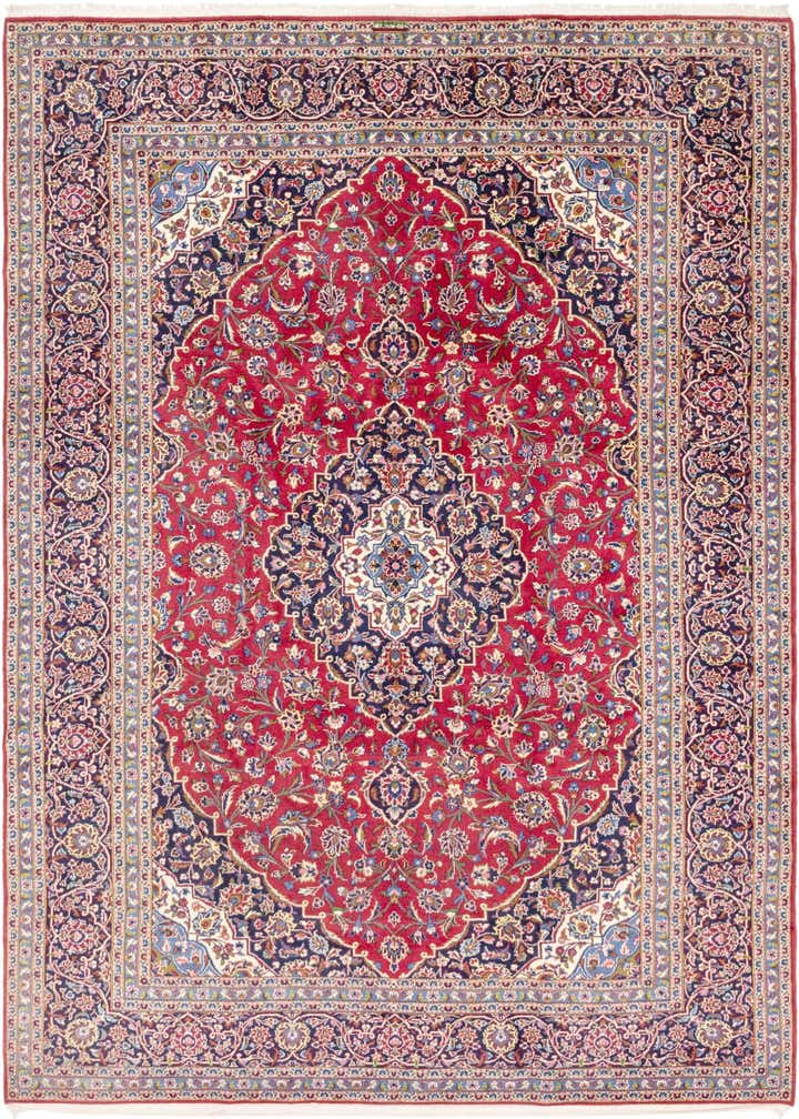 9' 9 x 13' 5 Hand Knotted Kashan Persian Wool Rug