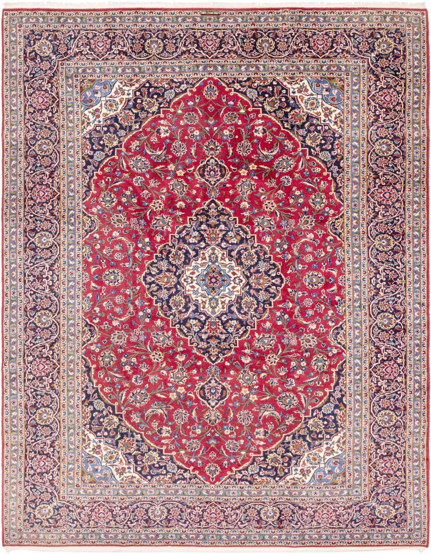 9' 9 x 13' 5 Hand Knotted Kashan Persian Wool Rug