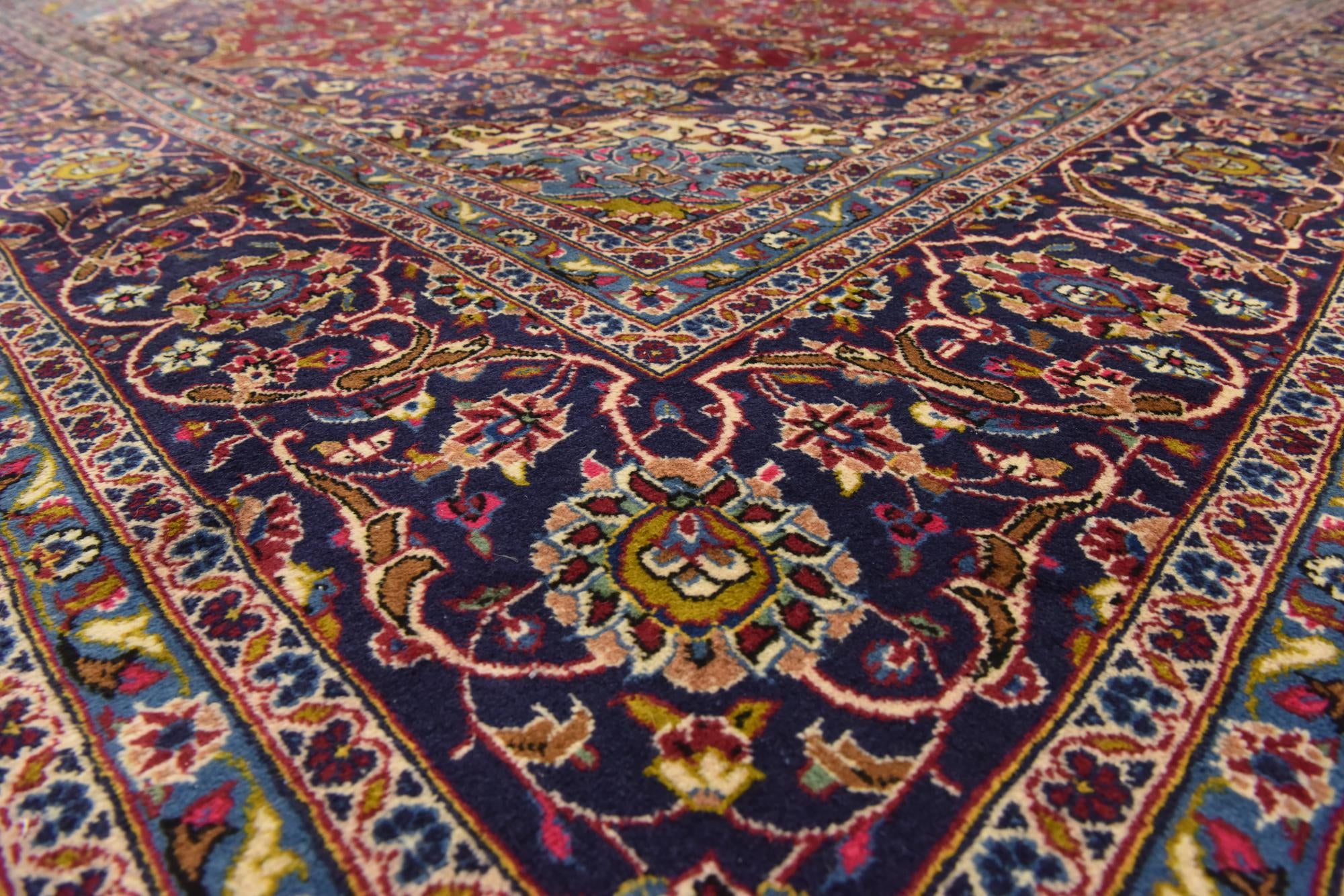 295cm x 400cm anudado a mano Kashan Alfombra Persa Lana