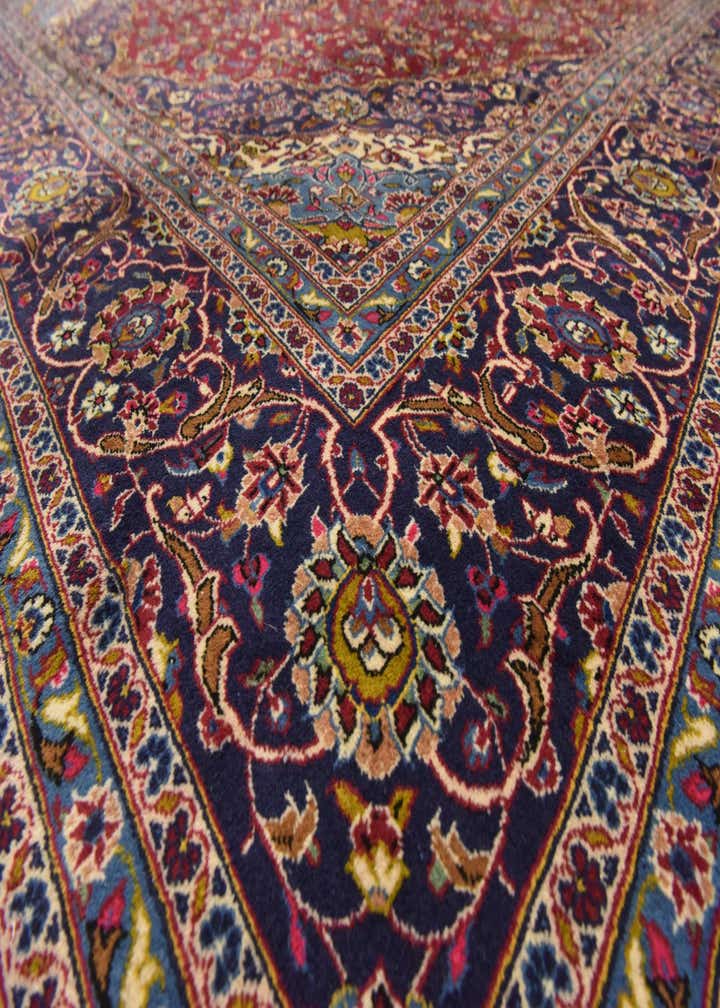 9' 9 x 13' 2 Hand Knotted Kashan Persian Wool Rug