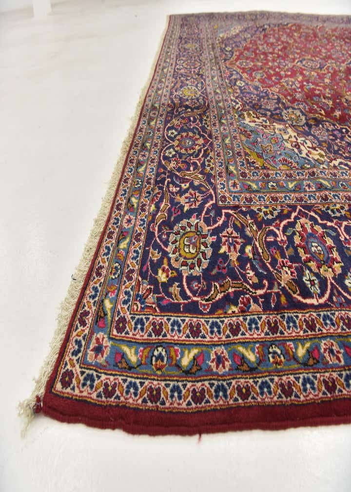 9' 9 x 13' 2 Hand Knotted Kashan Persian Wool Rug