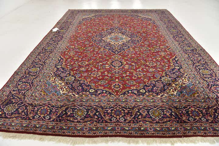 295cm x 400cm anudado a mano Kashan Alfombra Persa Lana