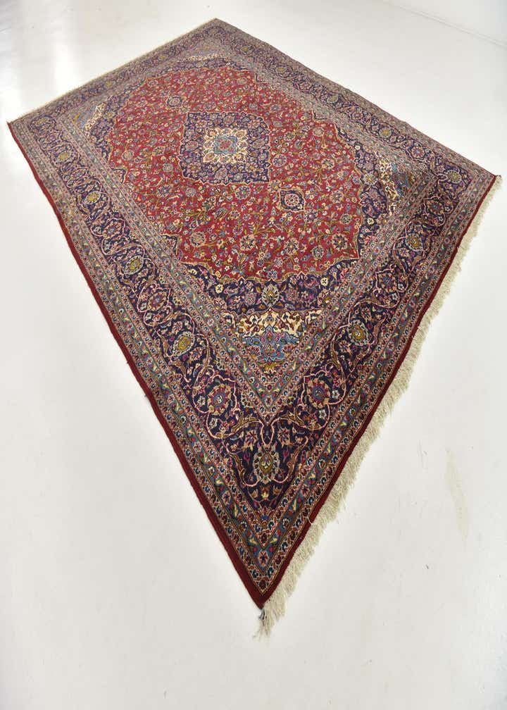 9' 9 x 13' 2 Hand Knotted Kashan Persian Wool Rug