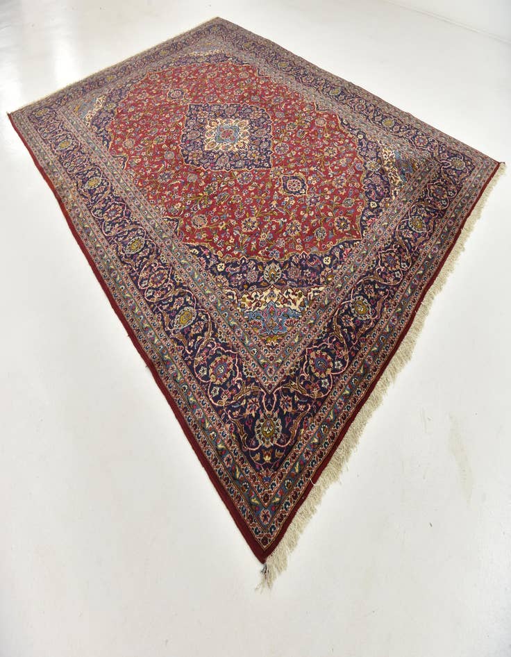 Detail image of 9' 9 x 13' 2 Hand Knotted Kashan Persian Wool Rug