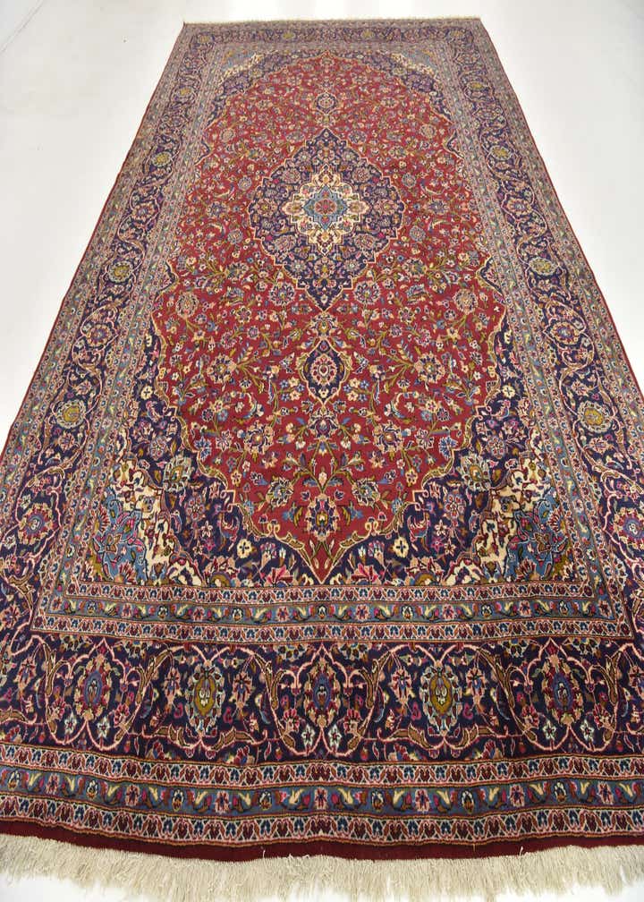 9' 9 x 13' 2 Hand Knotted Kashan Persian Wool Rug
