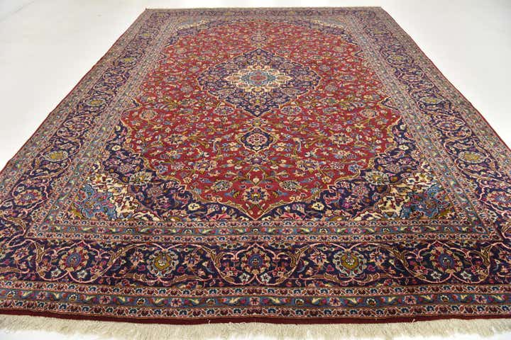 295cm x 400cm anudado a mano Kashan Alfombra Persa Lana