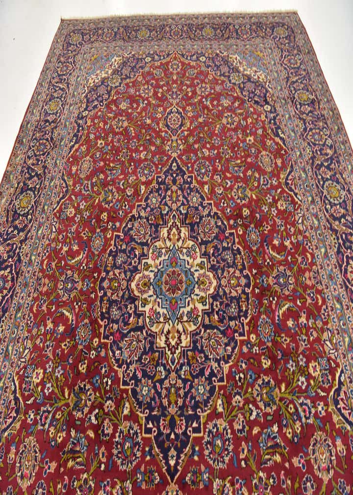 9' 9 x 13' 2 Hand Knotted Kashan Persian Wool Rug
