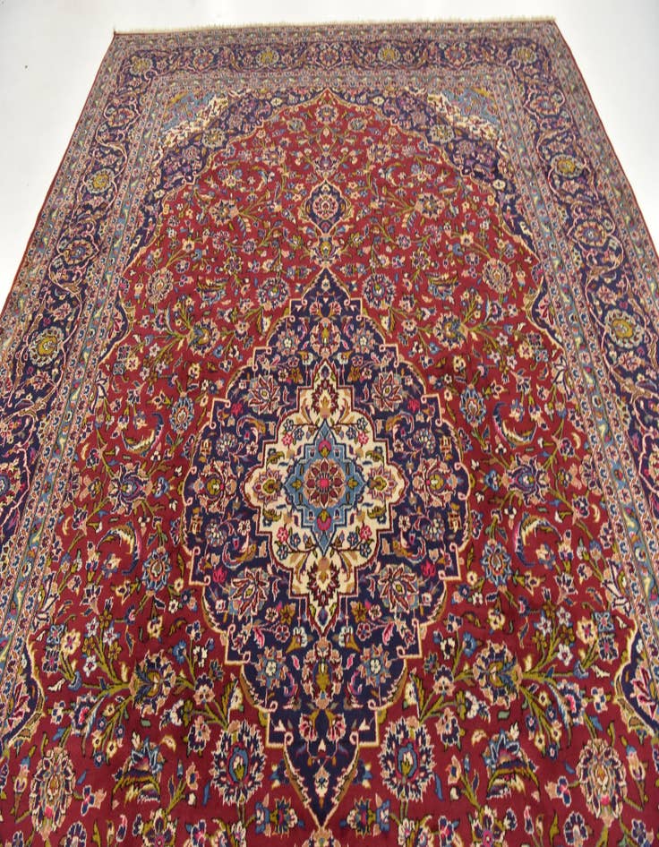 Detail image of 9' 9 x 13' 2 Hand Knotted Kashan Persian Wool Rug
