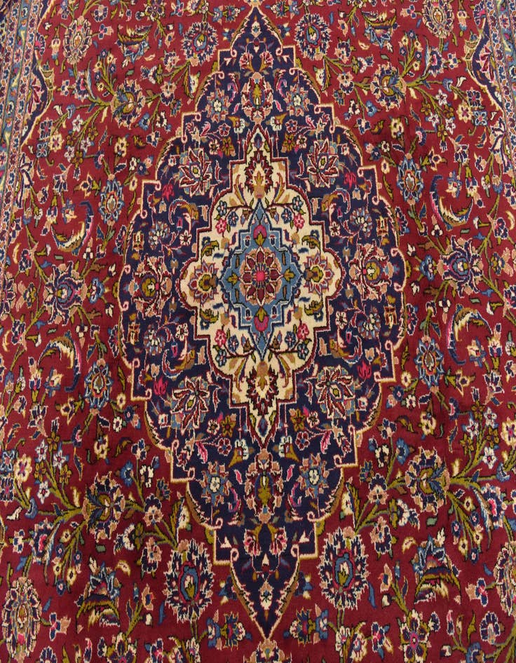 Detail image of 9' 9 x 13' 2 Hand Knotted Kashan Persian Wool Rug
