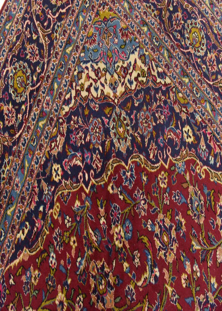 9' 9 x 13' 2 Hand Knotted Kashan Persian Wool Rug