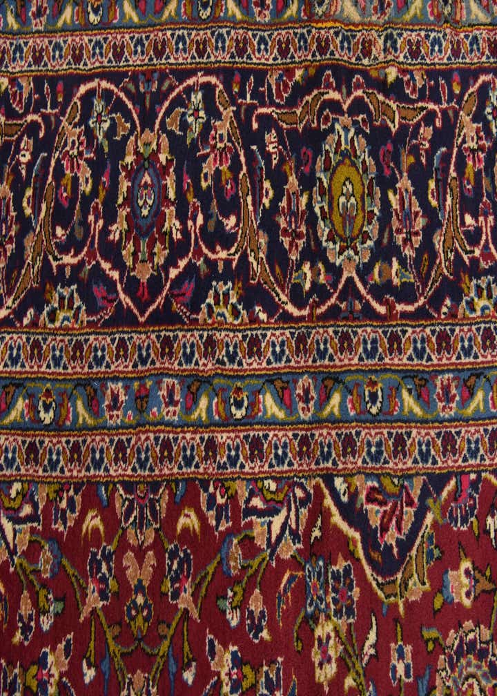 9' 9 x 13' 2 Hand Knotted Kashan Persian Wool Rug