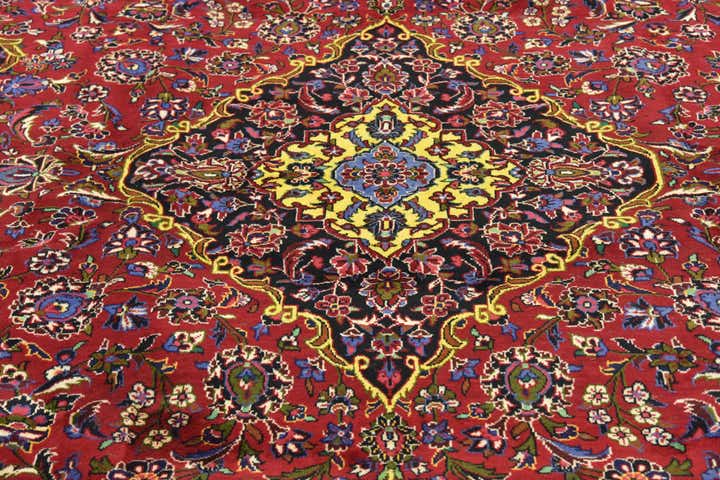 10' x 13' 3 Hand Knotted Kashan Persian Wool Rug