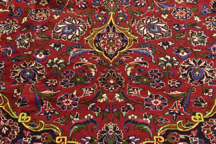 Detail image of 10' x 13' 3 Hand Knotted Kashan Persian Wool Rug