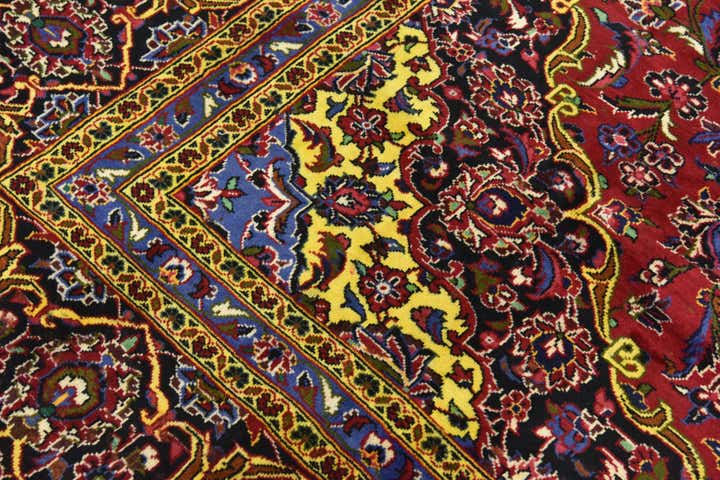 10' x 13' 3 Hand Knotted Kashan Persian Wool Rug