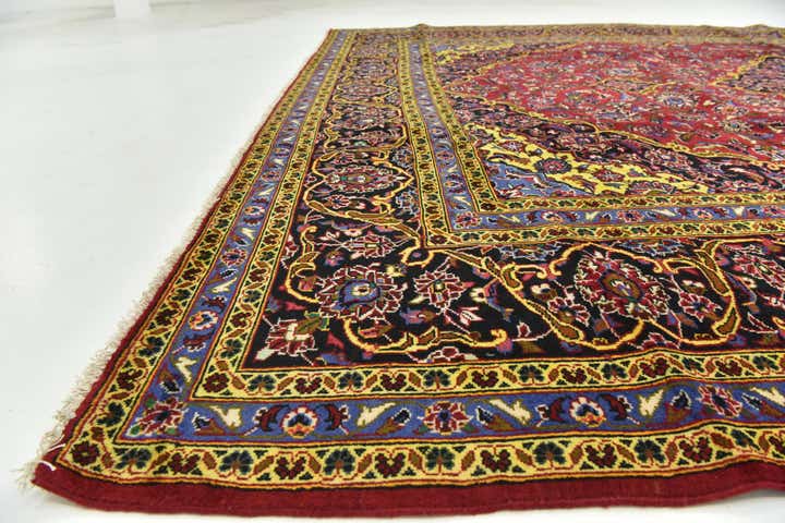 10' x 13' 3 Hand Knotted Kashan Persian Wool Rug